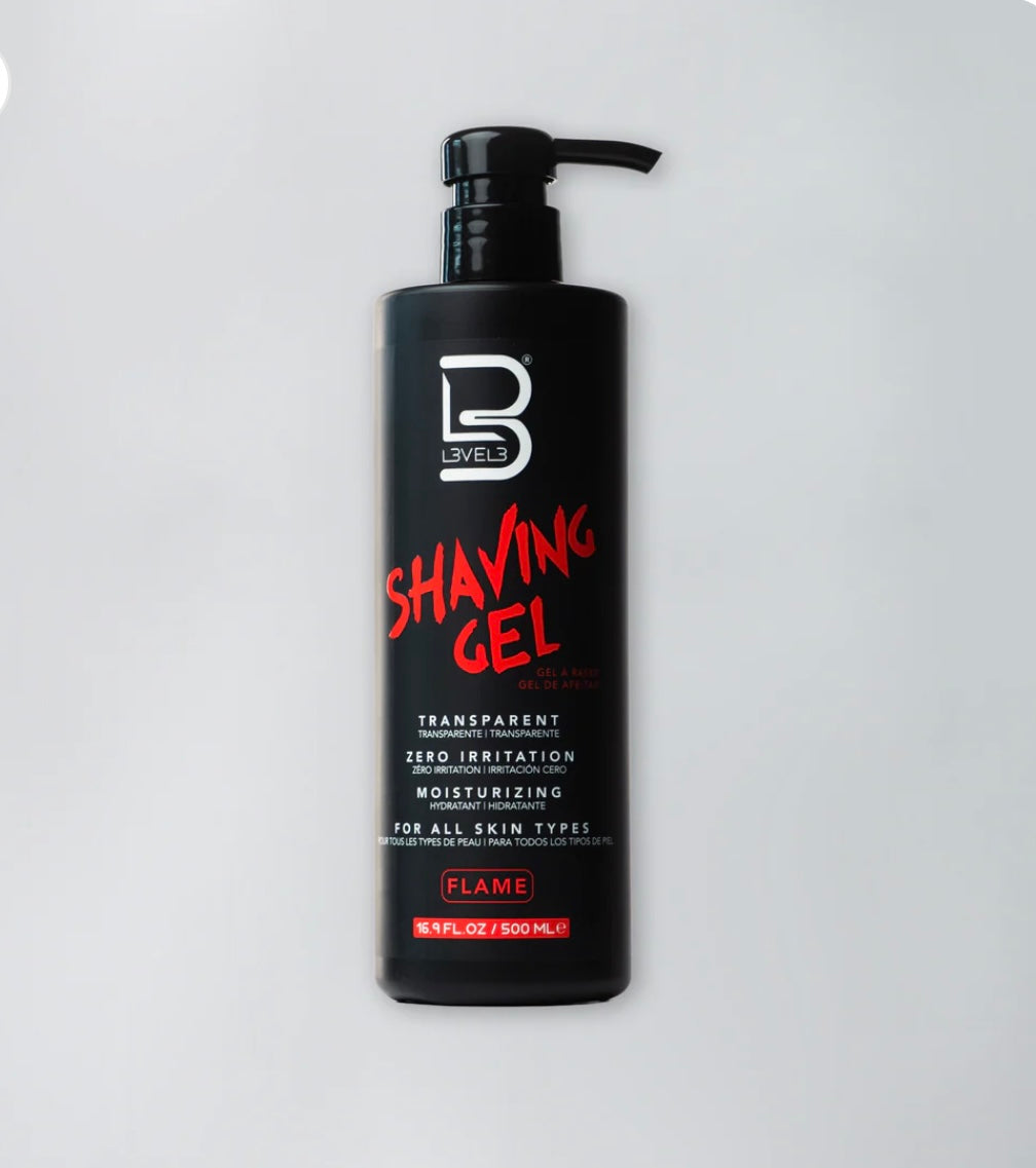 L3VEL3 Transparent Shaving Gel Flame 500ml