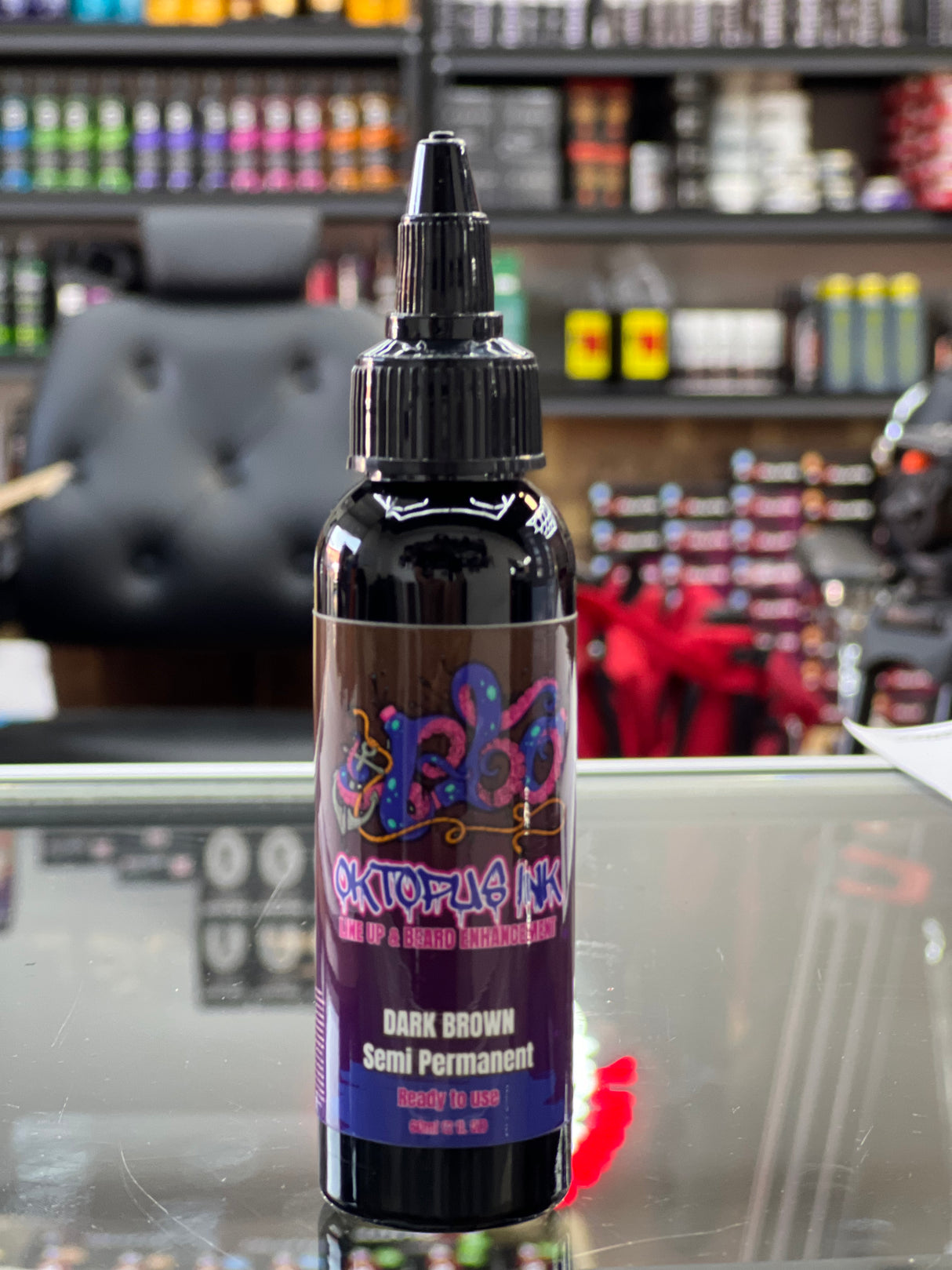 PULPO BEARD OILS Oktopus Ink Line-Up & Beard Enhancement DARK BROWN AIRBRUSH ONLY