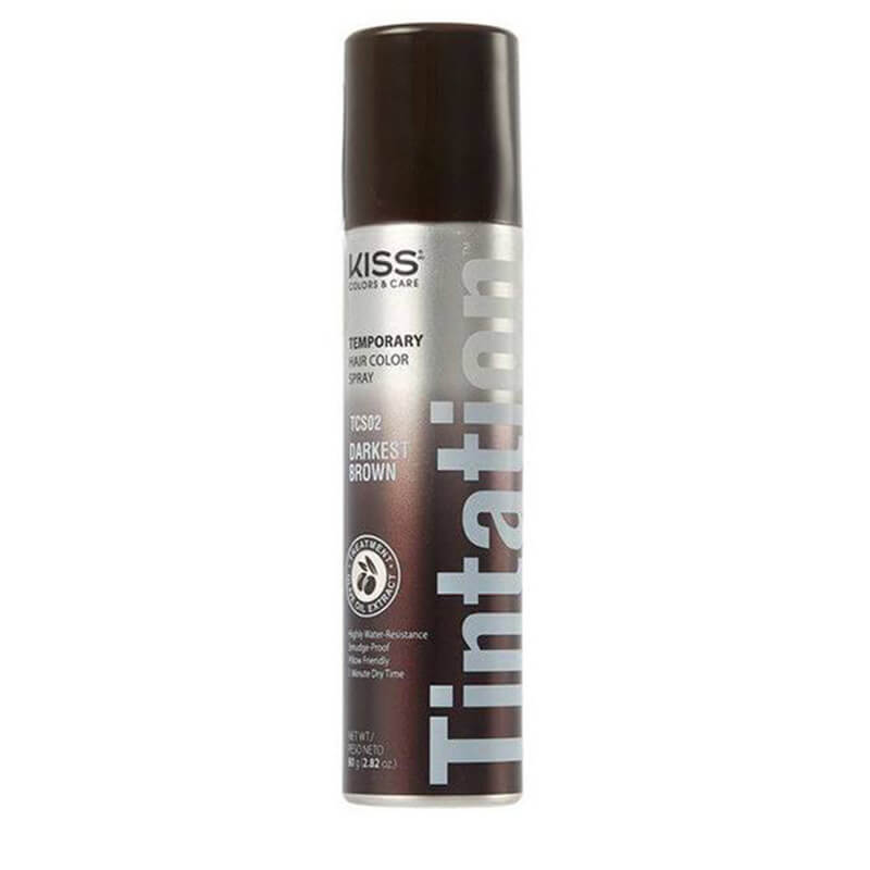 KISS Tintation Temporary Hair Color Spray 6oz Darkest Brown