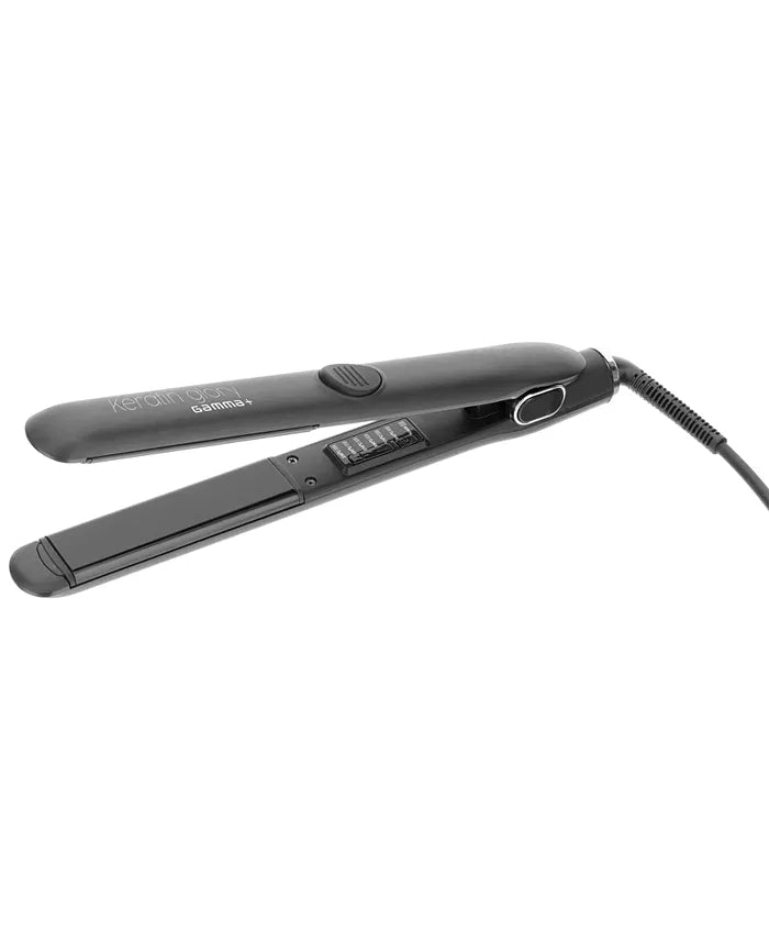 Gamma+  Keratin Glory Flat Iron - Professional Flat Iron with 6 Heat Settings Black