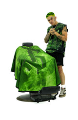 G tha Barber x Absolute Barber Society "Green Smoke" Cape