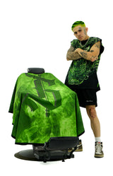 G tha Barber x Absolute Barber Society "Green Smoke" Cape