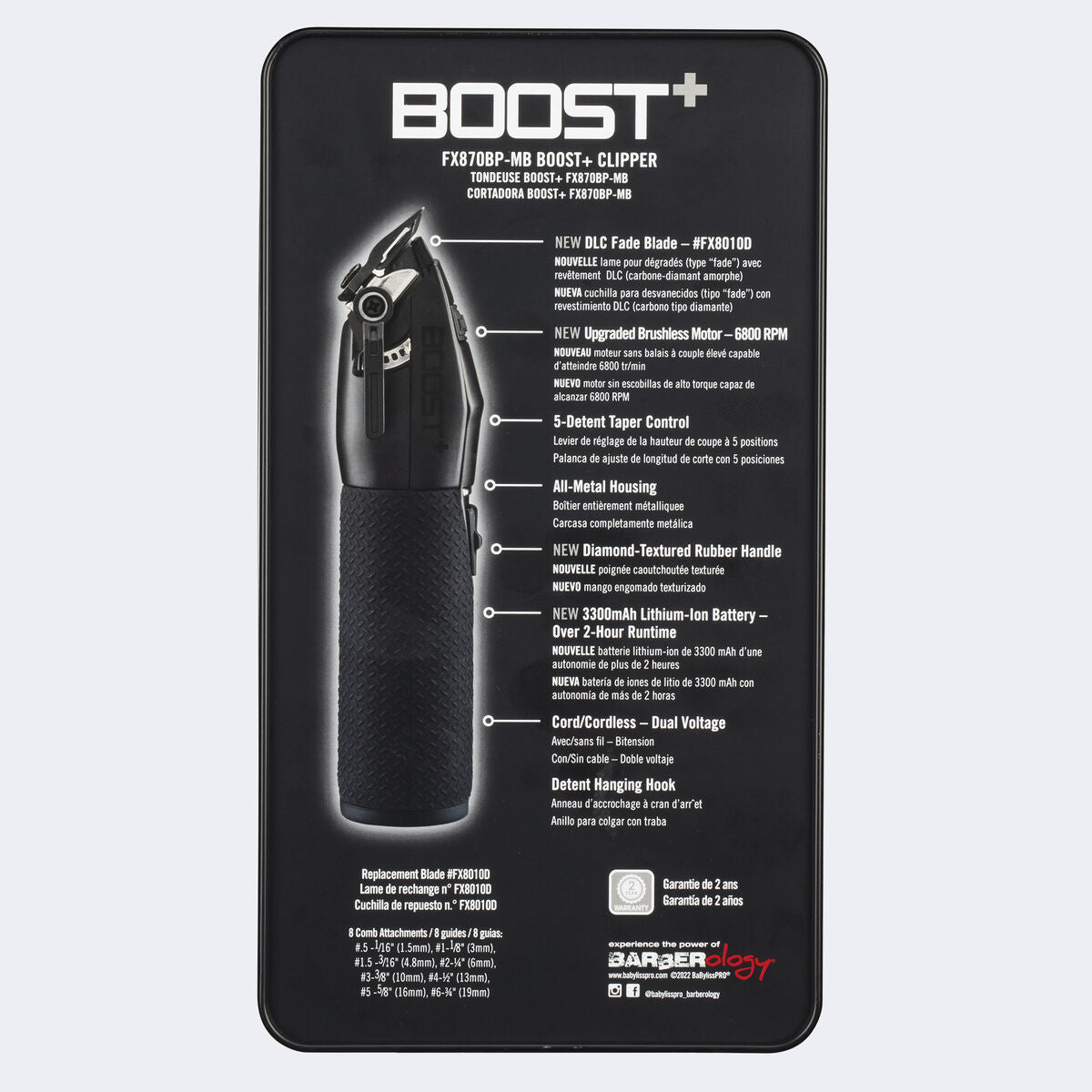 BABYLISSPRO® MATTE BLACK BOOST+ CLIPPER