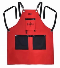 STYLECRAFT Waterproof Barber/Salon Apron with Crossback Strap in Red/Black Design